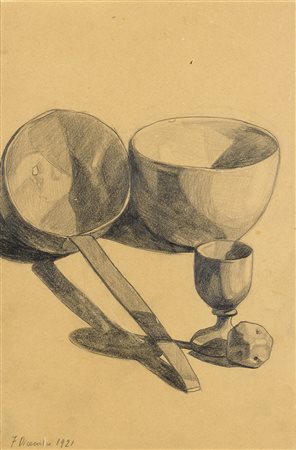 CARLO LEVI Torino 1902 - Roma 1975 Utensili da cucina, 1921 Matita su carta...