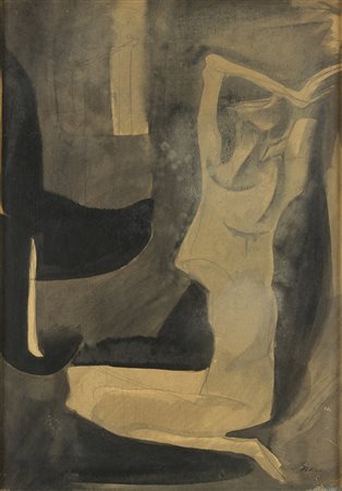 MARIO SIRONI Sassari 1885 – Milano 1961 Sogno, 1929 Tecnica mista su carta...