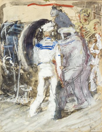 MARIO SIRONI Sassari 1885 – Milano 1961 Marinai, 1930 Inchiostro su carta...