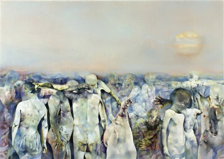 RENZO VESPIGNANI Roma 1924 - 2001 Sera del 10 giugno 1940 a Fiumicino, 1972...