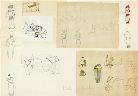 TULLIO CRALI Igalo 1910 – Milano 2000 Bozzetti teatrali Tecnica mista su...