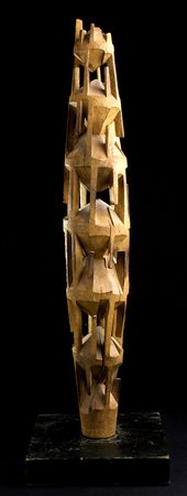 UMBERTO PESCHI Macerata 1912 - 1992 Costruzioni, 1962 Legno, h. cm 74,5 Firma...