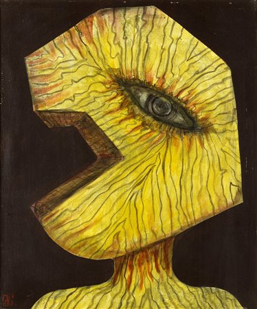 ARTURO CARMASSI Lucca 1925 – Empoli 2015 Patapaga Olio su tela cm 45 x 37,5...