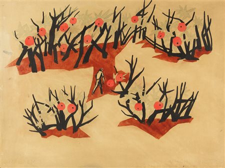 GIULIO TURCATO Mantova 1912 – Roma 1995 Giardini di Miciurin, 1952 Tempera su...