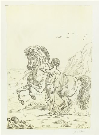 GIORGIO DE CHIRICO Volo 1888 – Roma 1978 I cavalli Litografia, tiratura...