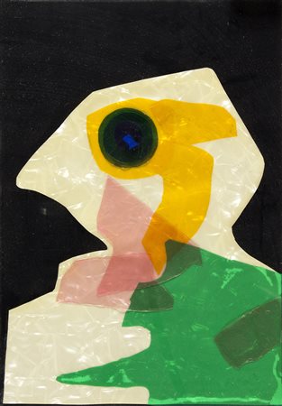 ENRICO BAI Milano 1924 - Vergiate 2003 Figura di profilo, 1968 Collage in...