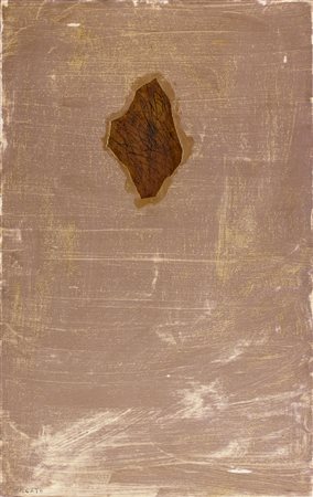 GIULIO TURCATO Mantova 1912 – Roma 1995 Tatuaggio Olio e collage di pelle su...