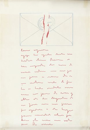 TOMASO BINGA Salerno 1931 Lettera strappata Tecnica mista su carta, misura...