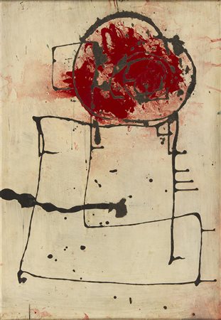 EDGARDO MANNUCCI Fabriano 1904 - Arcevia 1986 Senza titolo, 1954 Tempera su...