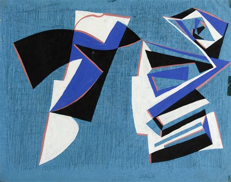 PIERO DORAZIO Roma 1927 – Perugia 2005 Composizione, 1949 Tempera su carta 31...