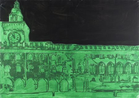 TANO FESTA Roma 1938 - 1988 Piazza d’Italia, 1986 Acrilico su tela...