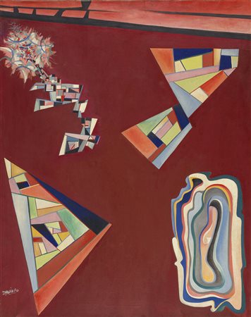 PIERO DORAZIO Roma 1927 – Perugia 2005 Sincreto organico, 1950 Olio su tela...