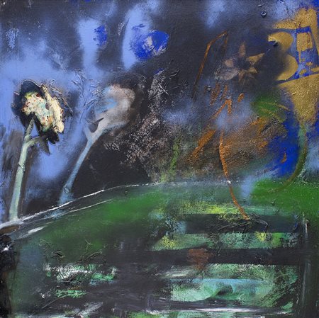 GIOSETTA FIORONI Roma 1932 Preludio di paesaggio, 1997 Olio e collage su tela...