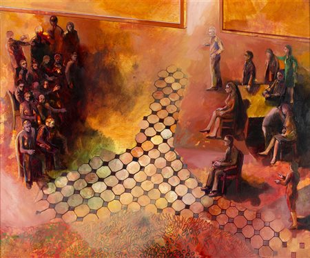 ROBERT CARROLL 1934 Painsville (Usa) Divisi, 1976 Olio su tela cm 54 x 65...