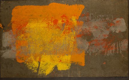 TOTI SCIALOJA Roma 1914 - 1998 Astratto, 1957 Olio su tela cm 101 x 63 Firma...