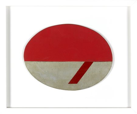 RENATO MAMBOR Roma 1936 – 2014 Segnale, 1961 Olio su tela cm 29,5 x 39 Firma,...