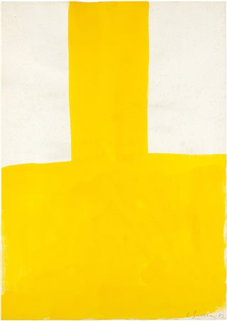 LORENZO GUERRINI Milano 1914 - Roma 2002 Struttura gialla, 1973 Olio su carta...