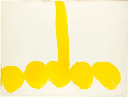 LORENZO GUERRINI Milano 1914 - Roma 2002 Giallo, 1968 Olio su carta cm 69x 52...