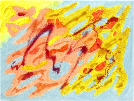 GIULIO TURCATO Mantova 1912 - Roma 1995 Astratto Sabbia e olio su tela cm 79...