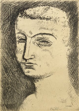 CARLO CARRA’ Quargneto 1881 - Milano 1966 Ritratto di Bambino Incisione su...