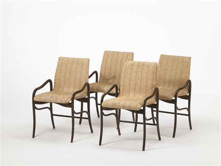 Enrico Ciuti - (attribuito) Lotto di quattro sedie in legno di faggio curvato...