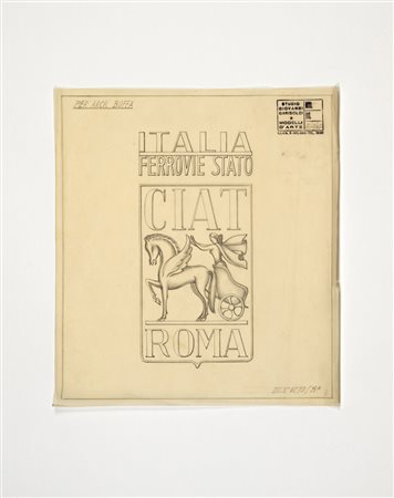 Giovanni Gariboldi (1908 - 1971) - Disegno per stemma o decorazione, recante...