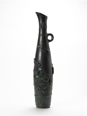 Umberto Ghersi (1913 - 1993) - Grande vaso in ceramica smaltata in grigio e...