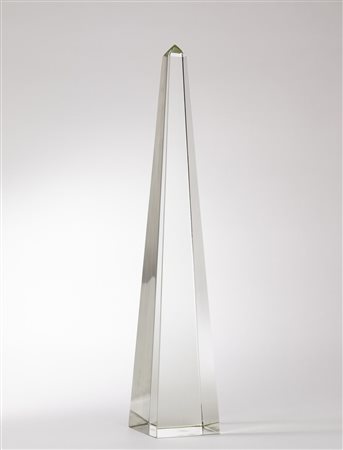 Manifattura di Murano - Obelisco a base quadrata in vetro incolore, 1950...