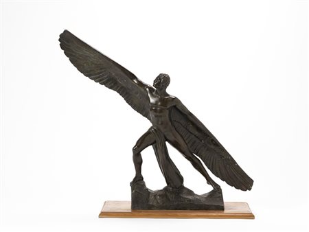 Nino Geraci - 'Uomo alato' 1936/1937. Scultura in bronzo firmato ed iscritto...