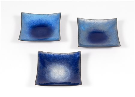 Paolo De Poli (Padova 1905 - 1966) - Lotto di tre portaoggetti quadrangolari...