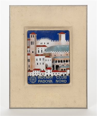 Paolo De Poli (Padova 1905 - 1966) - Pannello con veduta di Padova e...