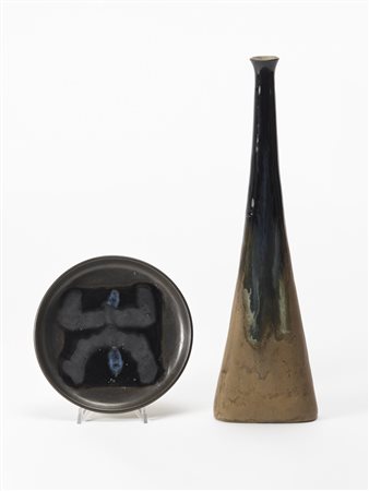 Guido Gambone (1909 - 1969) - Lotto composto da un vaso e un piatto in...