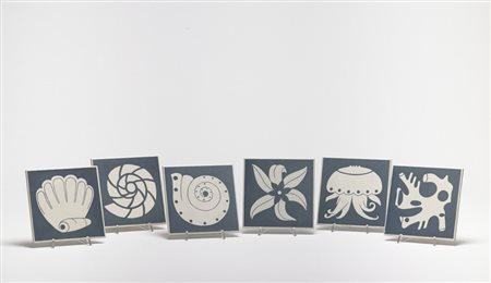 Giovanni Gariboldi (1908 - 1971) - Gruppo di sei piastrelle in ceramica...