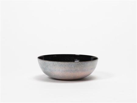 Paolo De Poli (Padova 1905 - 1966) - Ciotola nera in rame smaltato con...