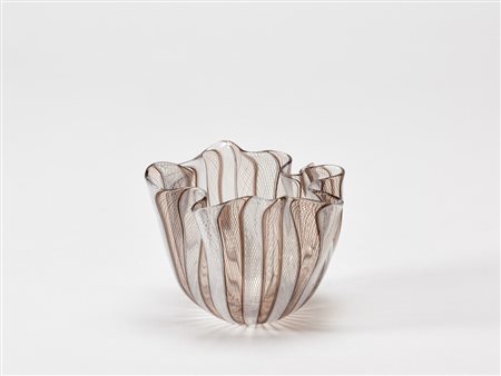 Fulvio Bianconi (1915 - 1996) - Piccolo vaso "fazzoletto" a canne di...
