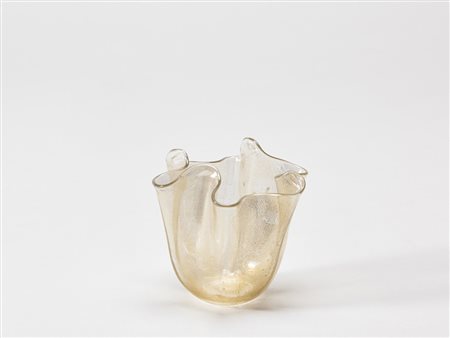 Fulvio Bianconi (1915 - 1996) - Piccolo vaso "fazzoletto" in vetro cristallo...