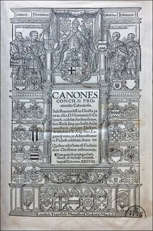 FIRST EDITION OF THE CANONS OF THE COUNCIL OF COLOGNEGropper, Johann...