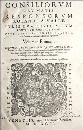 SCARCE EDITION OF DELLA VALLE'S LEGAL ADVICESNO COPIES IN WORLDWIDE PUBLIC...