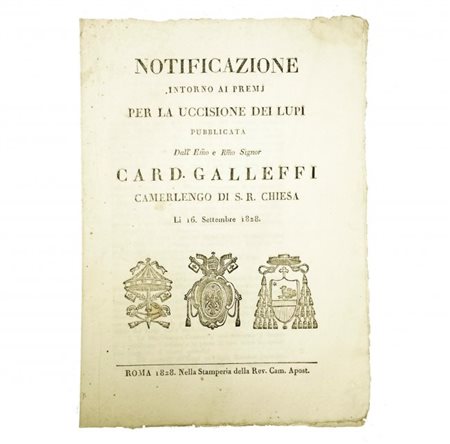 [1.]: HUNTING IN PAPAL STATESAPPARENTLY THE ONLY KNOWN COPY[2.]: WOLF HUNTING...