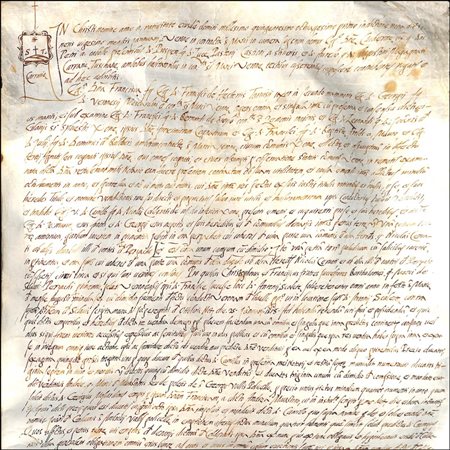 RENAISSANCE NOTARY MANUSCRIPT ON VELLUM, Verona, 20 January 1581.A long...