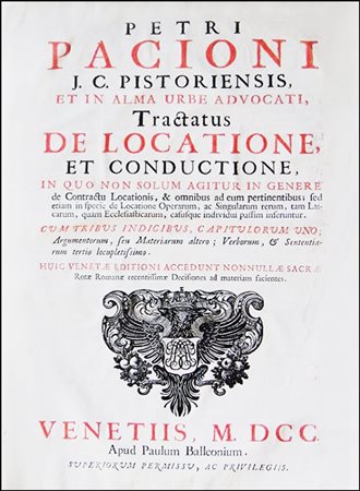 A FUNDAMENTAL TREATISE ON LEASES AND TENANCYPacioni, Pietro.Petri Pacioni ......
