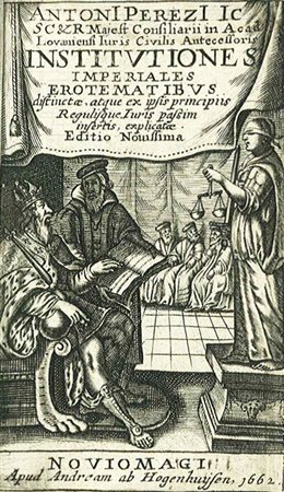 RARE NIJMEGEN EDITION OF THE MAIN WORK OF THE LOUVAIN JURIST Perez, Antonio....