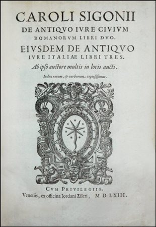 THE LAWS OF ROME COMPARED WITH THOSE OF THE ANCIENT ITALIAN PEOPLESigonio,...