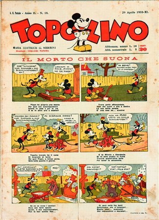 IT29 aprile 1933. Cm 25x35. Pubblica: Topolino e Pippo di Gottfredson;...