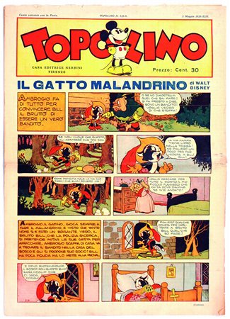 IT5 maggio 1935. Cm 32,5x44, pp. 8. Pubblica: Il gatto malandrino, Frank...