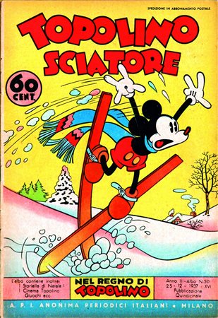 ITT. sciatore 25 dicembre 1937; prima edizione virata in arancione....