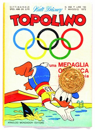IT7 maggio 1972 in blister originale con medaglia di Paperino. Albo da...