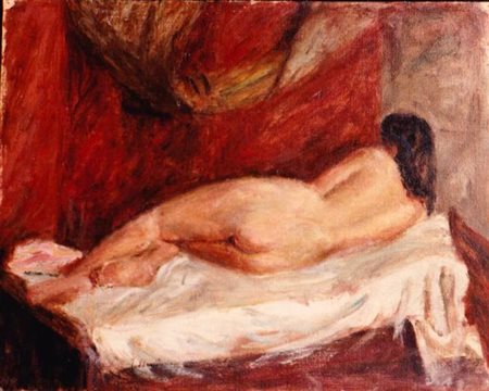 Irma Taddeo Danioni "Nudo" olio su tela applicata su cartone cm 49,4x39,6