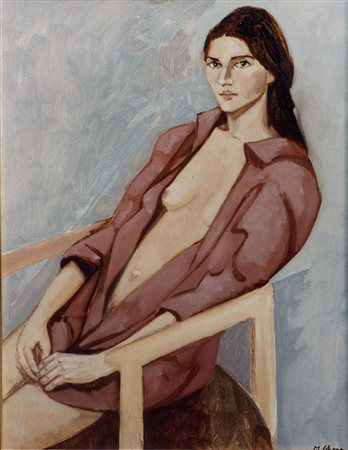 Mauro Chessa "Modella" 1993 olio su tela cm 80x60