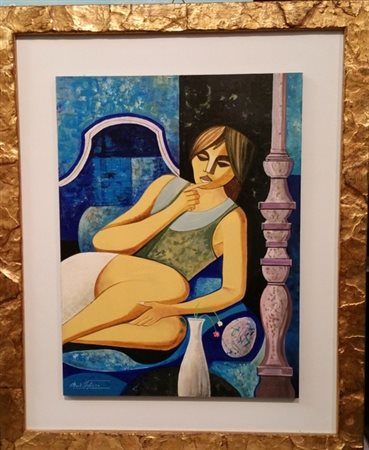 Raul Viglione "Omaggio a Ranucci" olio su masonite cm 40x30